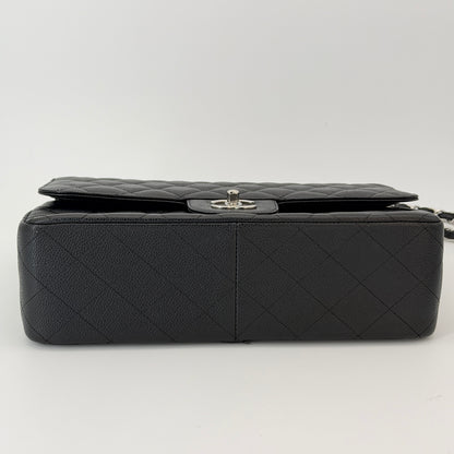 Chanel Classic Double Flap Bag Quilted Caviar Jumbo Black
