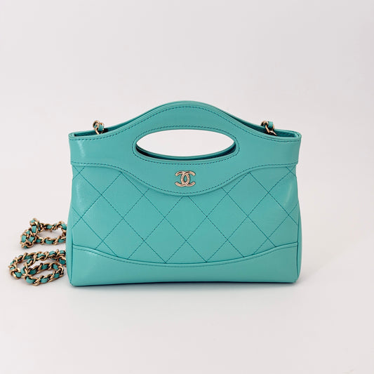 Chanel Shiny Calfskin Quilted Nano 31 Shopping Bag