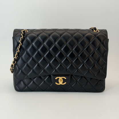 Chanel Maxi Shoulder Flap Bag Black - Lambskin Leather