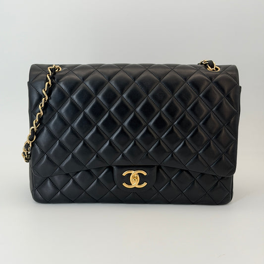 Chanel Maxi Shoulder Flap Bag Black - Lambskin Leather