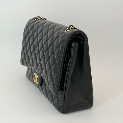 Chanel Maxi Shoulder Flap Bag Black - Lambskin Leather