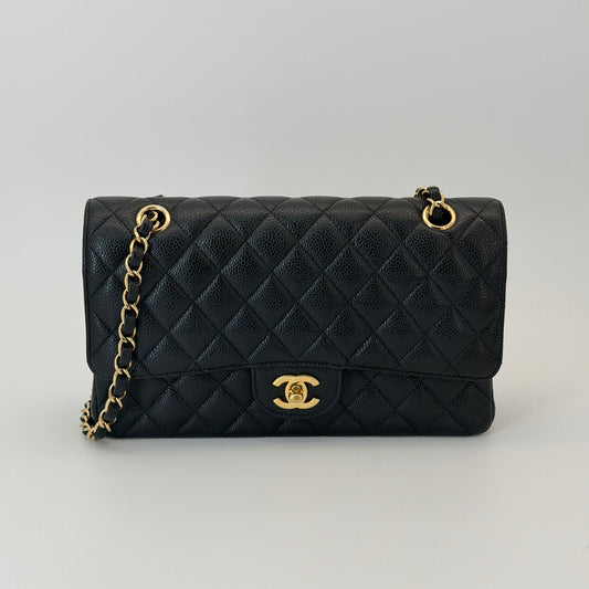 Chanel Black Classic Medium Flap Bag Caviar