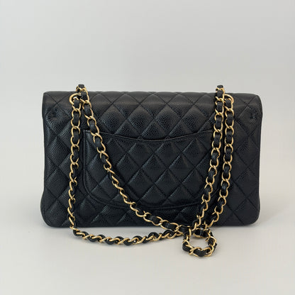 Chanel Black Classic Medium Flap Bag Caviar