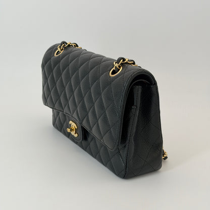 Chanel Black Classic Medium Flap Bag Caviar