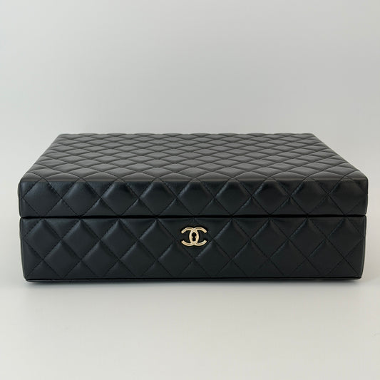 CHANEL Matelasse Mini Shoulder Bag 4 Points Set Leather Black