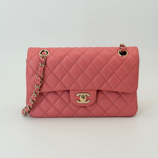 Chanel Iridescent Caviar Quilted Small Flap Pink