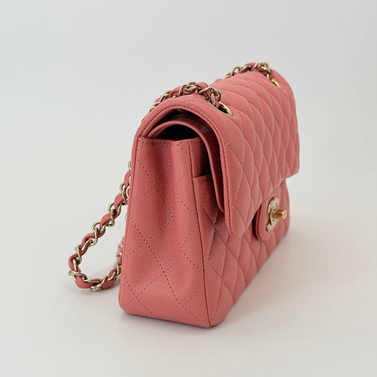 Chanel Iridescent Caviar Quilted Small Flap Pink