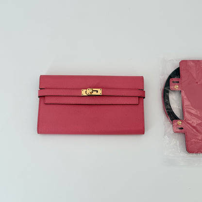 Hermes Epsom Kelly Longue Wallet Pink
