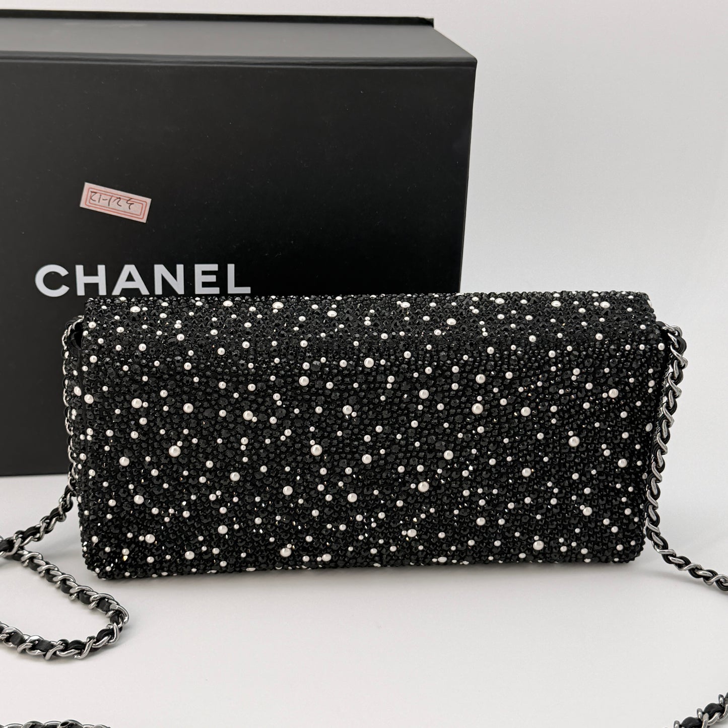 Chanel Strass Crystal Pearls and Ruthenium Metal Shoulder Bag