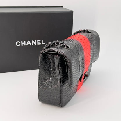 Chanel Black Red Leather Flap Bag