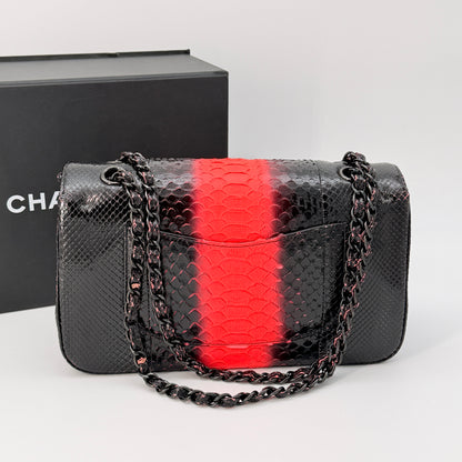 Chanel Black Red Leather Flap Bag