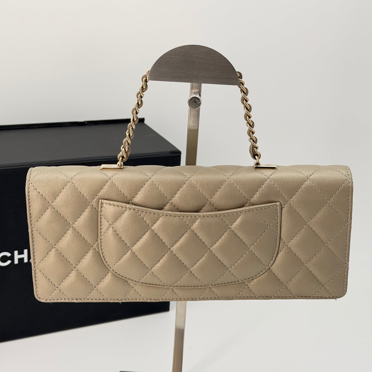 Chanel Gold Matelasse Bifold Lambskin Shoulder Bag