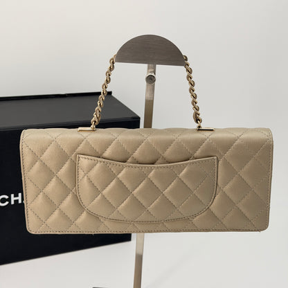 Chanel Gold Matelasse Bifold Lambskin Shoulder Bag