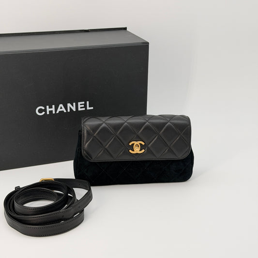 Chanel Black Leather Flap Crossbody Bag