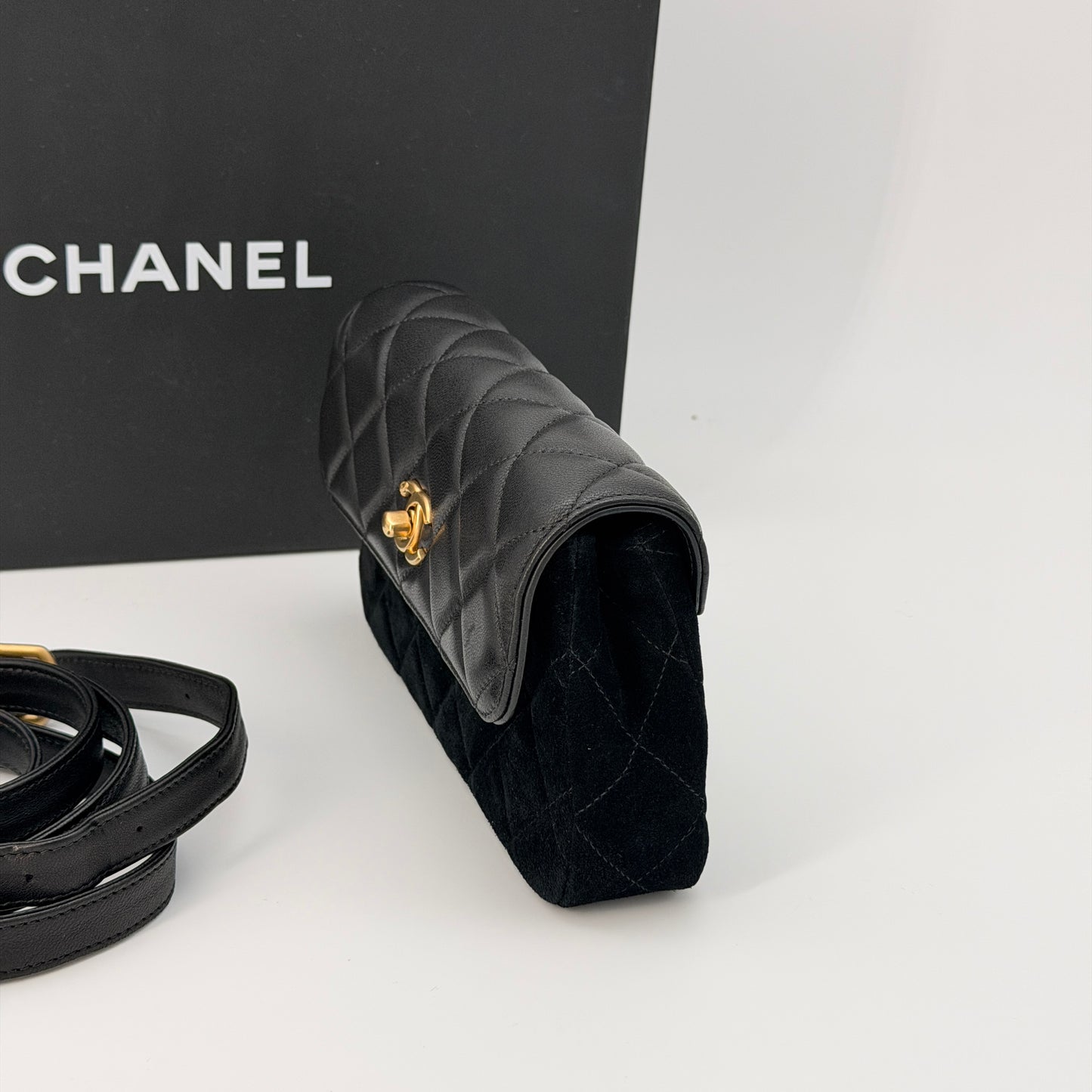 Chanel Black Leather Flap Crossbody Bag