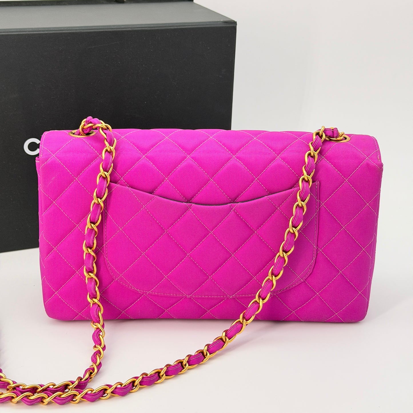 Chanel Classic Flap Medium Vintage Purple Fuchsia Canvas