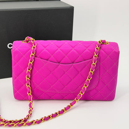 Chanel Classic Flap Medium Vintage Purple Fuchsia Canvas