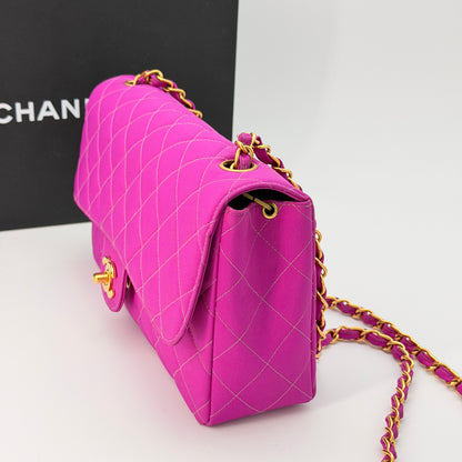 Chanel Classic Flap Medium Vintage Purple Fuchsia Canvas
