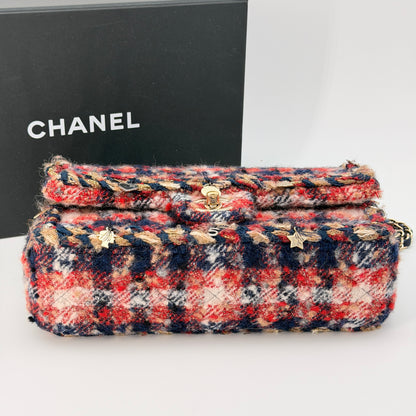 Chanel Multicolor Quilted Tweed Braided Charms Medium