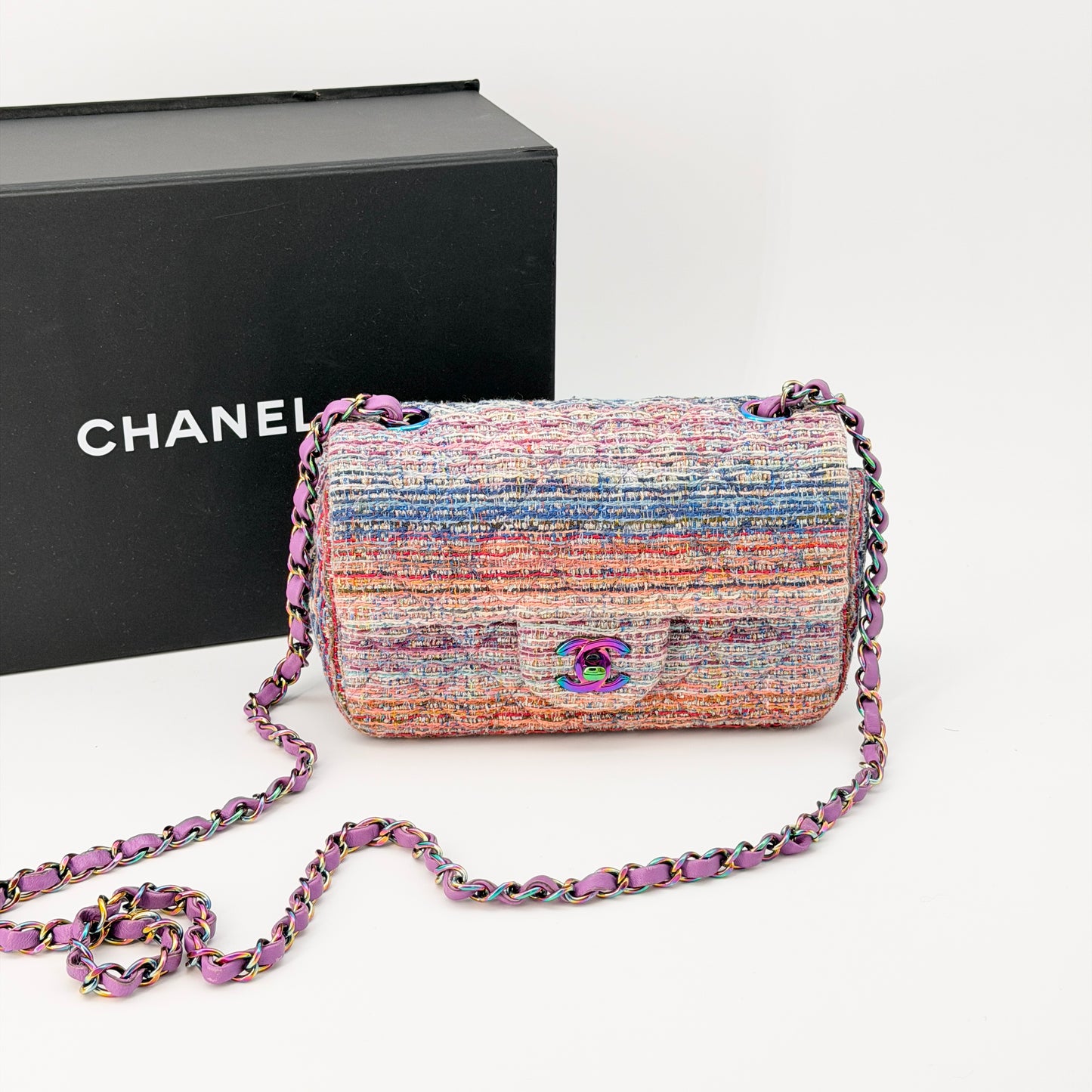 Chanel Multicolor Tweed Flap Crossbody Bag