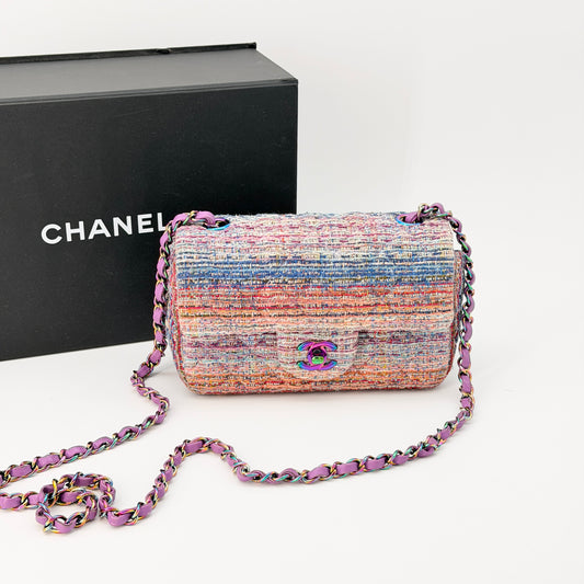 Chanel Multicolor Tweed Flap Crossbody Bag