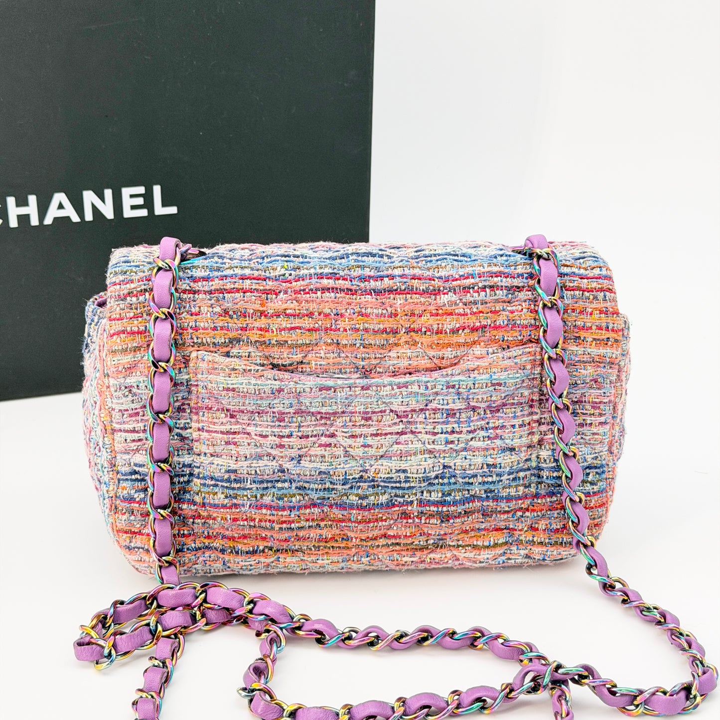 Chanel Multicolor Tweed Flap Crossbody Bag