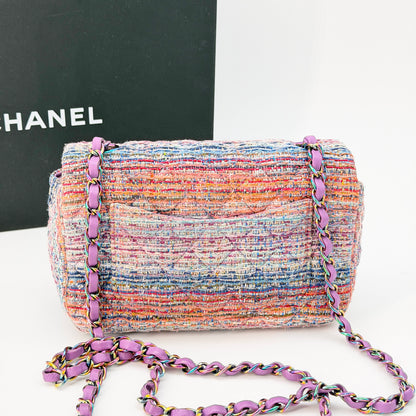 Chanel Multicolor Tweed Flap Crossbody Bag