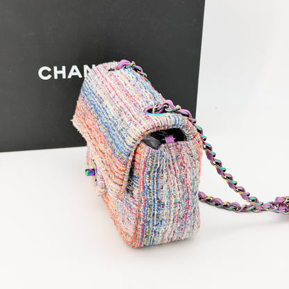 Chanel Multicolor Tweed Flap Crossbody Bag