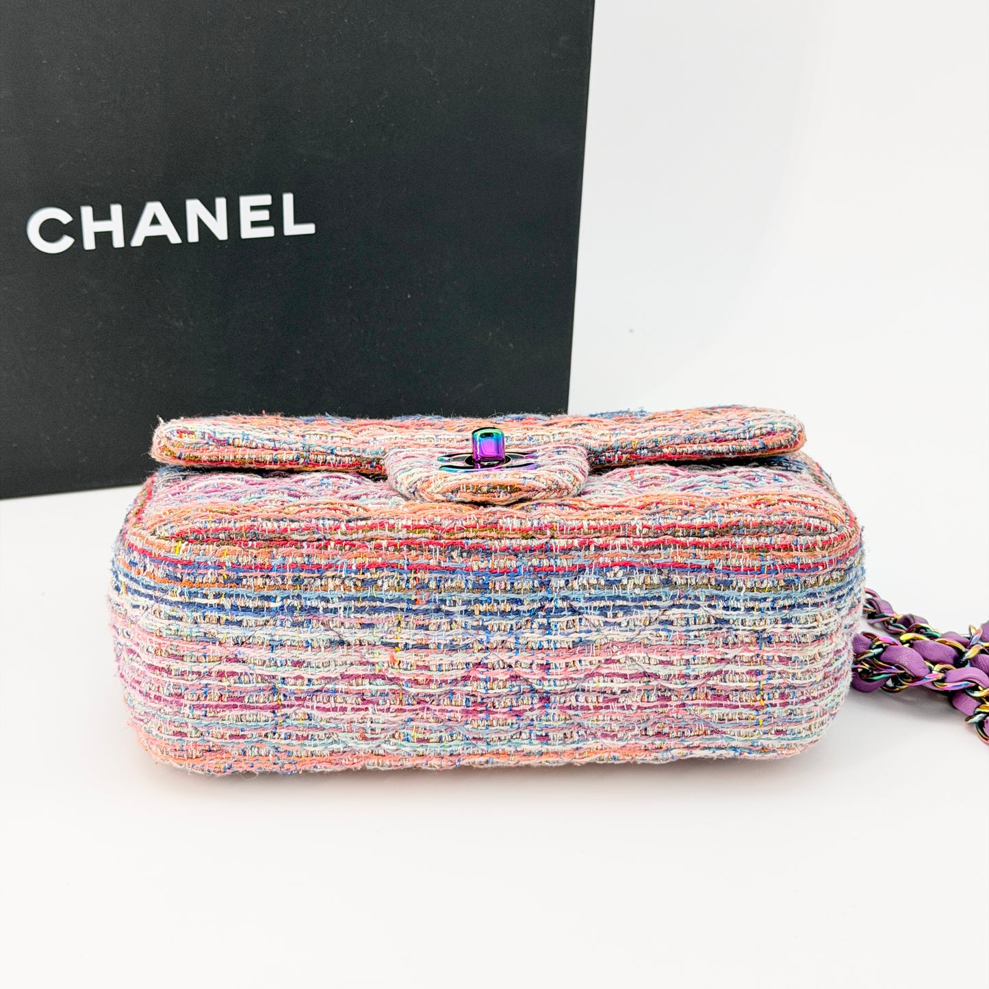 Chanel Multicolor Tweed Flap Crossbody Bag