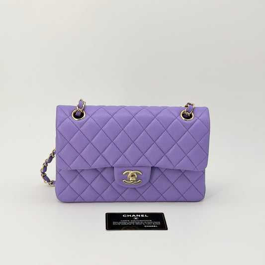 Chanel Purple Caviar Classic Flap Bag
