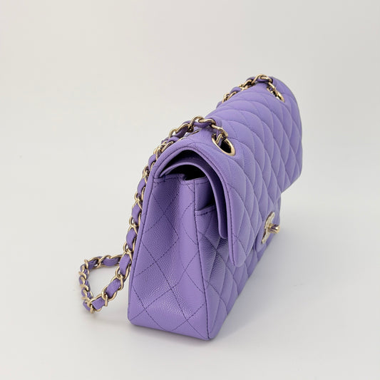 Chanel Purple Caviar Classic Flap Bag