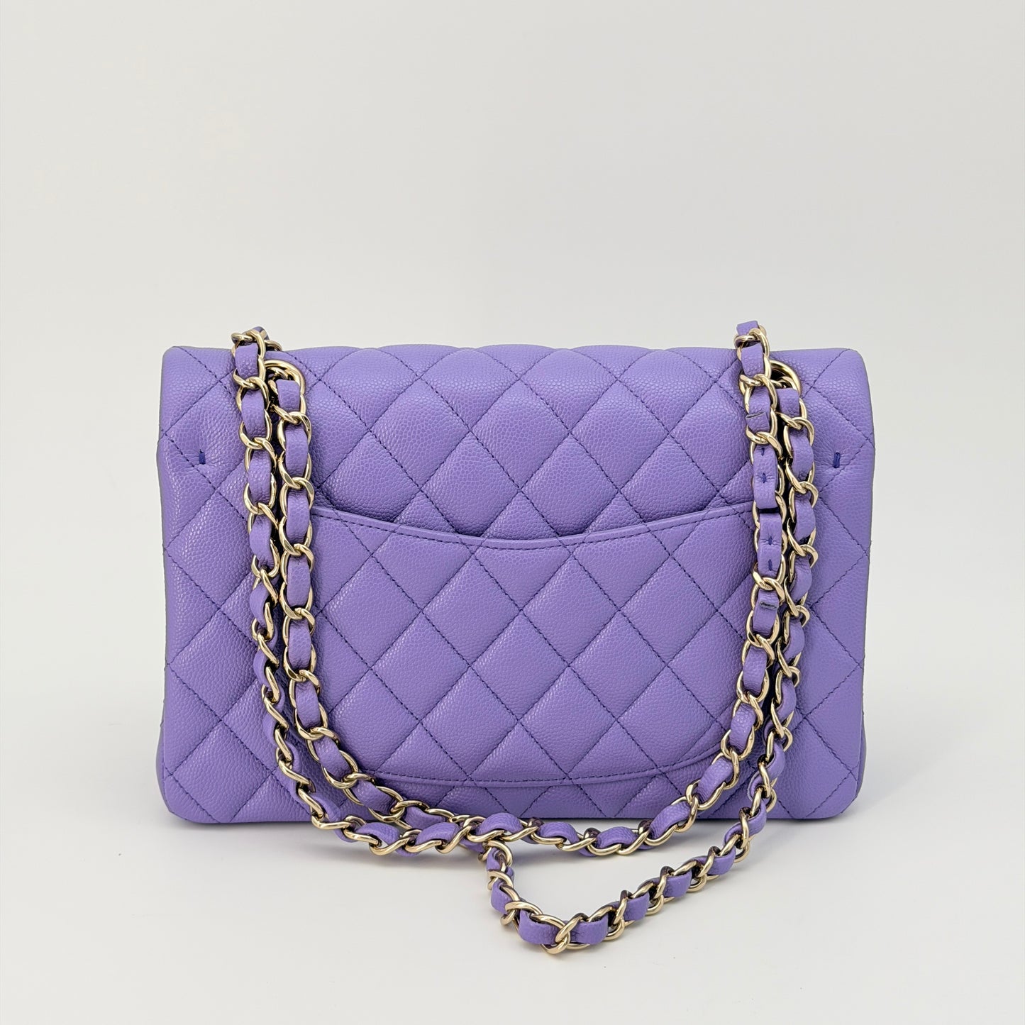 Chanel Purple Caviar Classic Flap Bag
