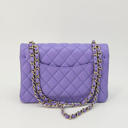 Chanel Purple Caviar Classic Flap Bag
