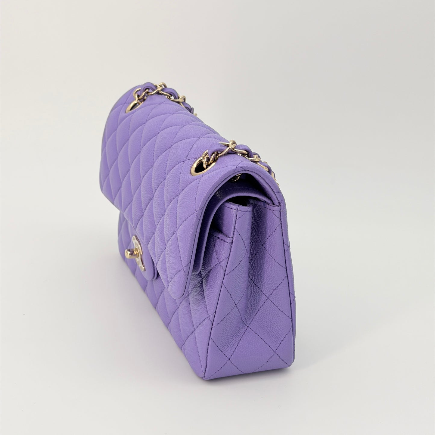 Chanel Purple Caviar Classic Flap Bag