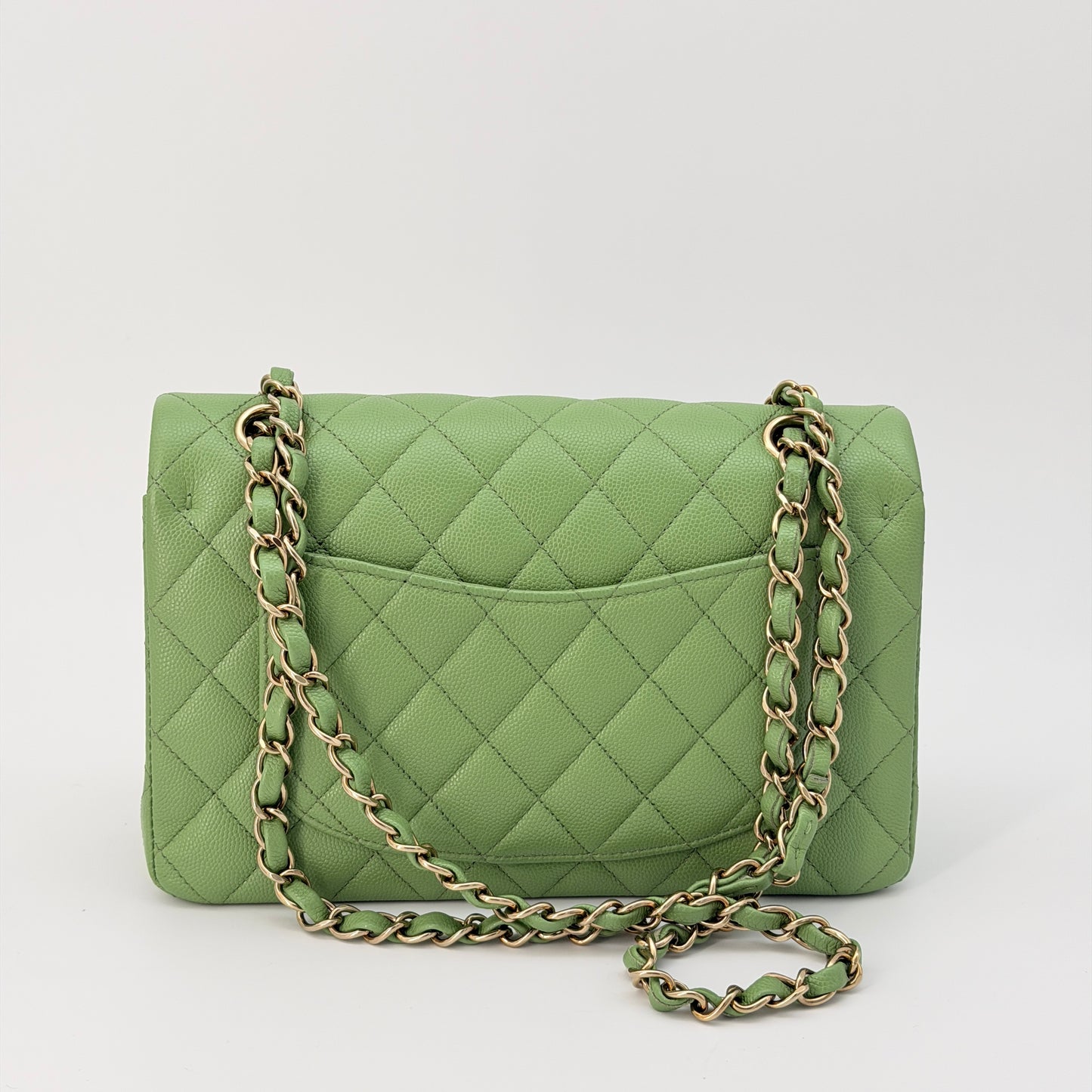 Chanel Classic Small Double Flap Bag - Green Shoulder Bag