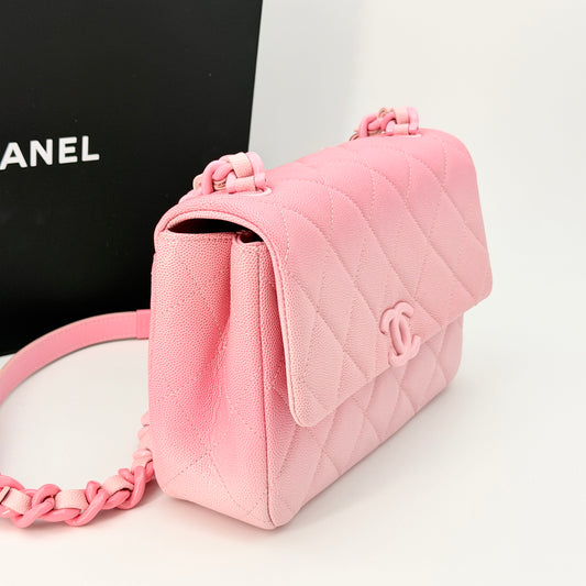 Chanel Pink Caviar Flap Crossbody Bag