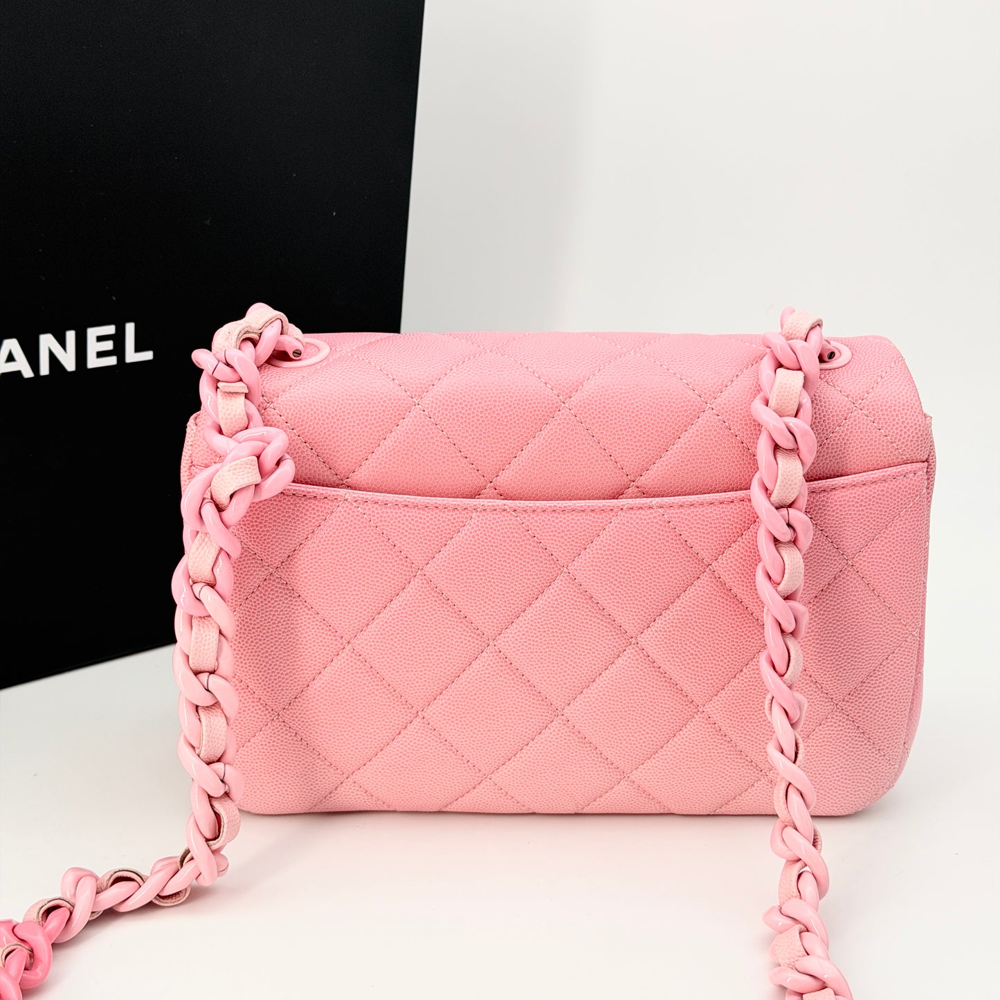 Chanel Pink Caviar Flap Crossbody Bag