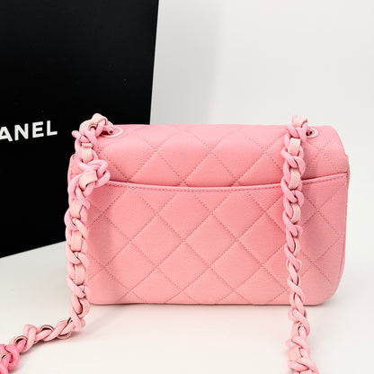 Chanel Pink Caviar Flap Crossbody Bag