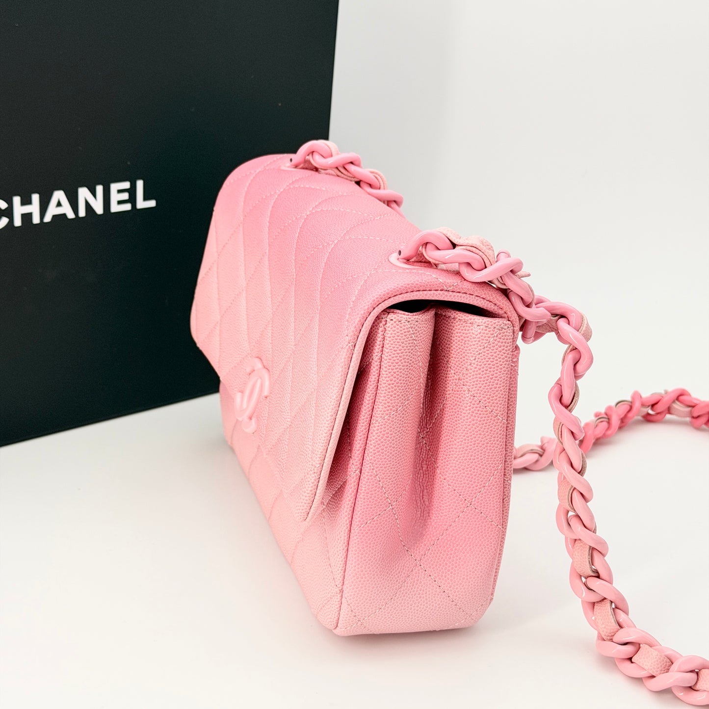 Chanel Pink Caviar Flap Crossbody Bag
