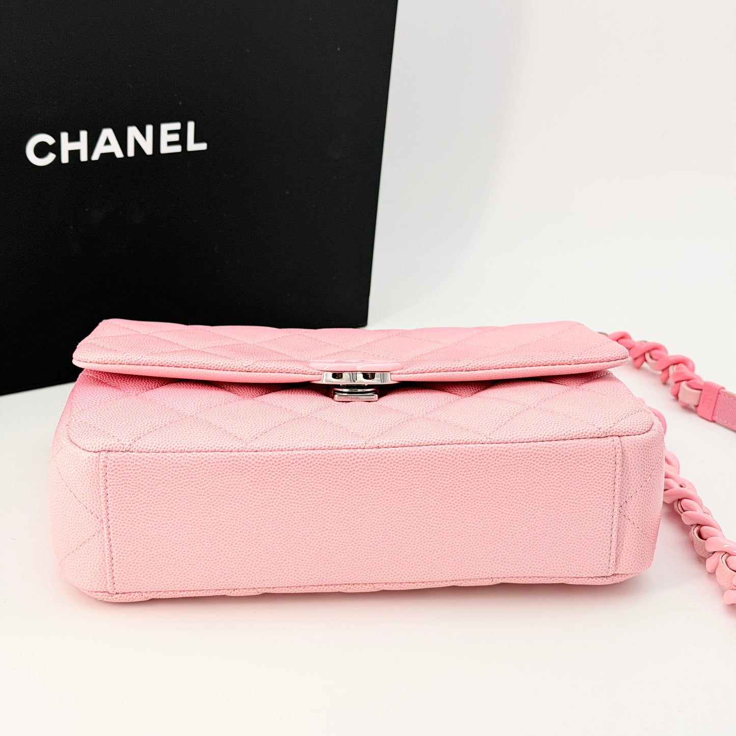 Chanel Pink Caviar Flap Crossbody Bag
