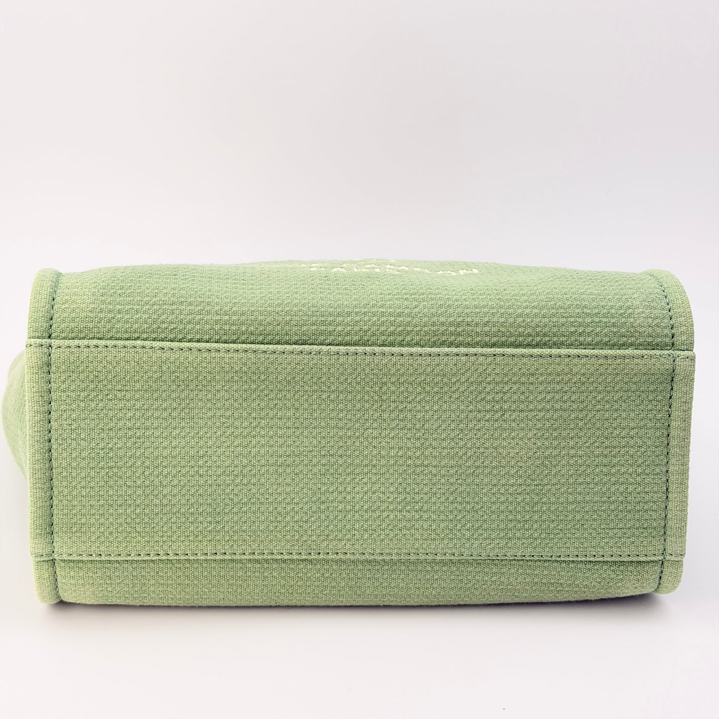 CHANEL Light Green Canvas Deauville Large Tote Bag
