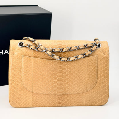 Chanel Beige Leather Flap Bag Jumbo