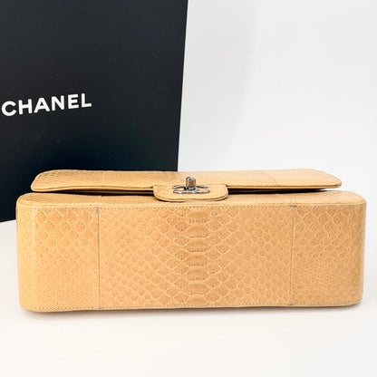 Chanel Beige Leather Flap Bag Jumbo