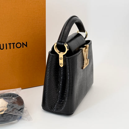 Louis Vuitton LV Black n Gold Limited Capucines Bag