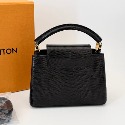 Louis Vuitton LV Black n Gold Limited Capucines Bag