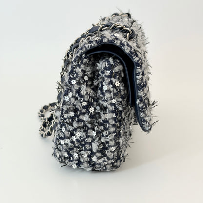 Chanel Classic Tweed Double Flap Bag - Blue Shoulder Bag