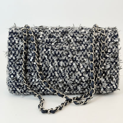 Chanel Classic Tweed Double Flap Bag - Blue Shoulder Bag