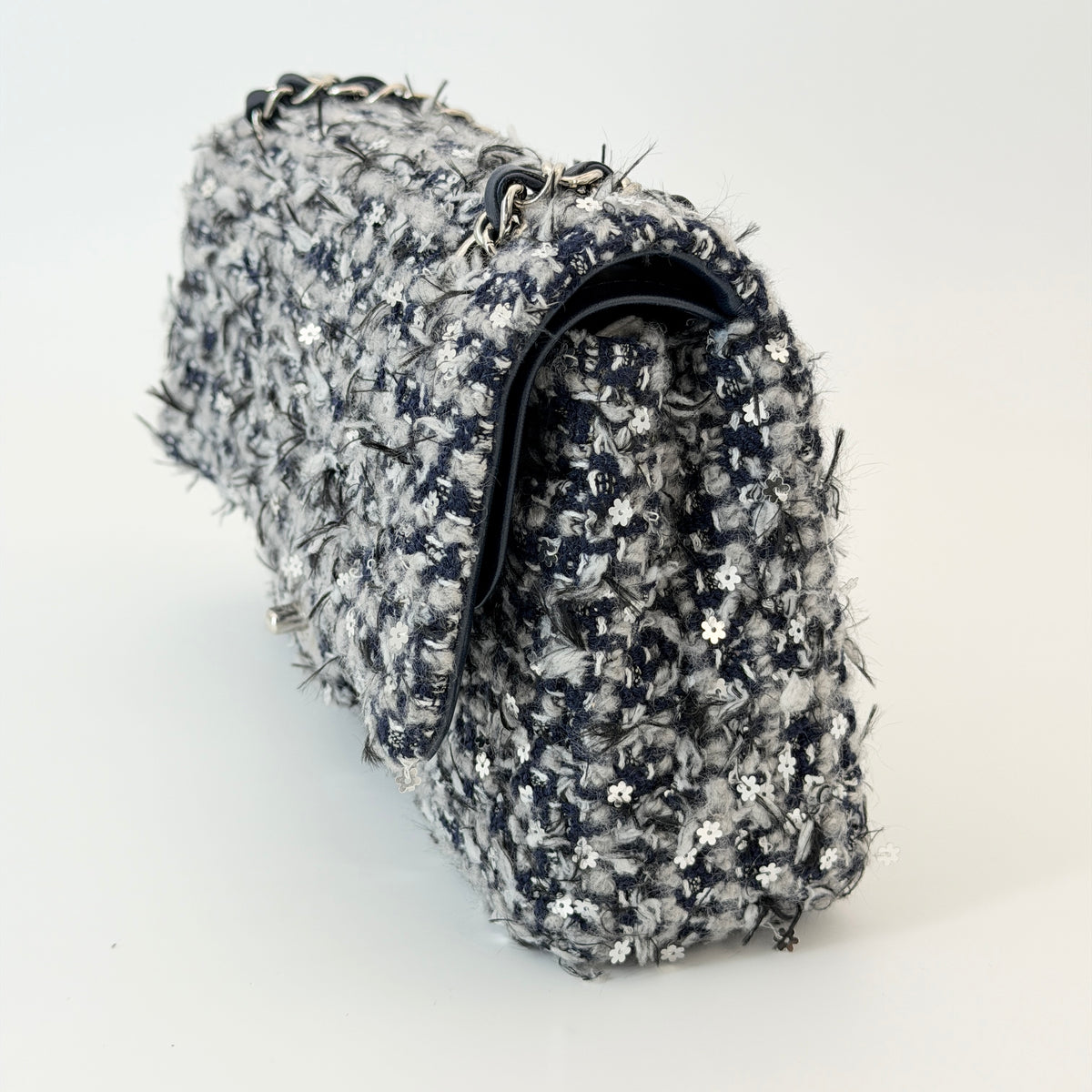 Chanel Classic Tweed Double Flap Bag - Blue Shoulder Bag