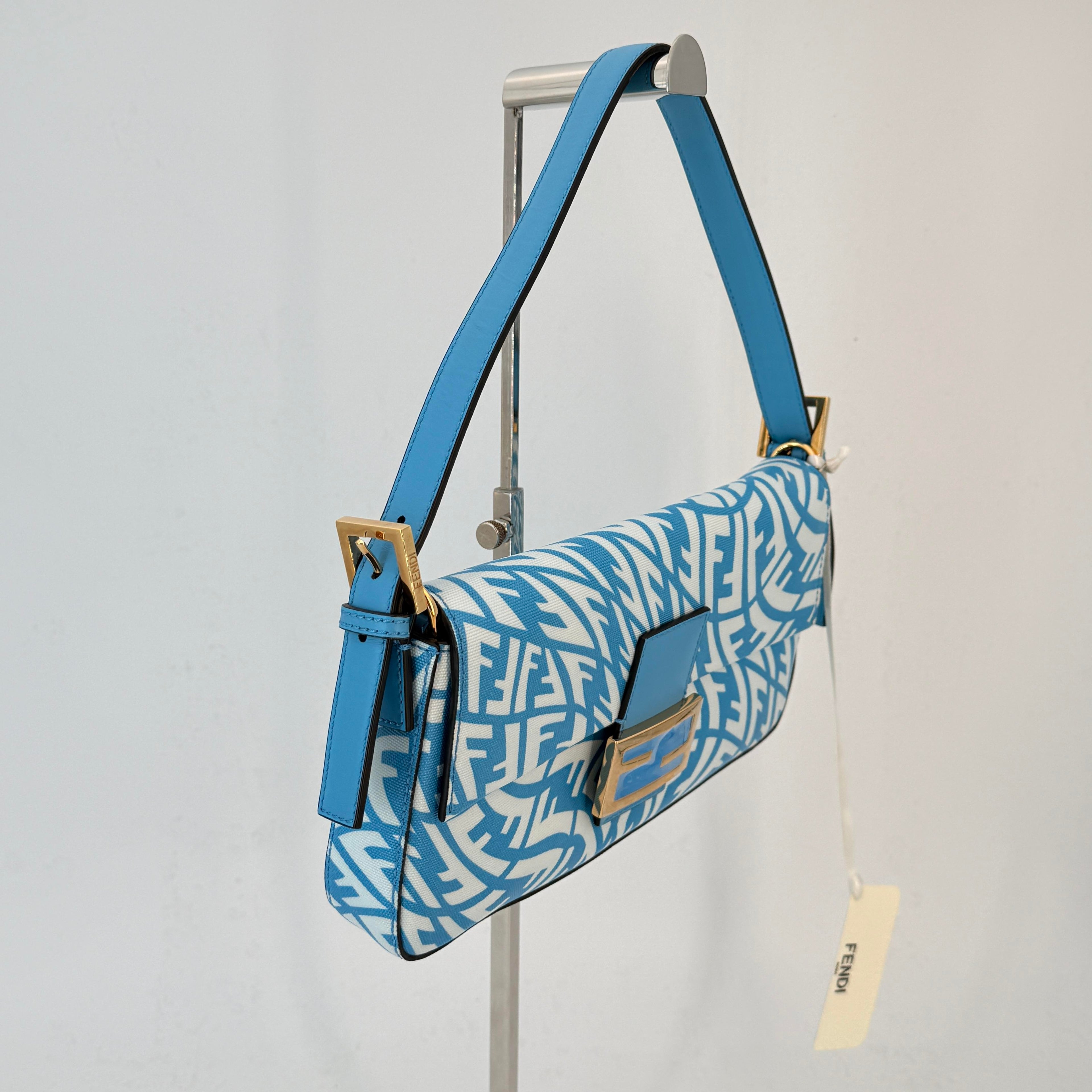 1997 Vertigo Zucca Baguette Blue Shoulder Bag
